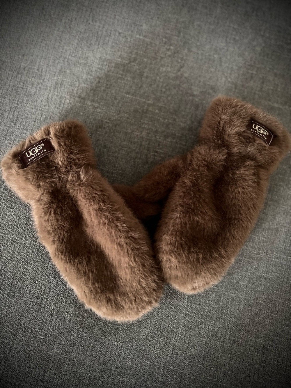 UGG Chocolate Brown Shearling Mittens